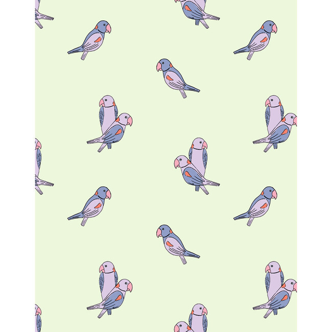 Tea Collection Alexandrine Parakeet Removable Wallpaper, Small Pistachio