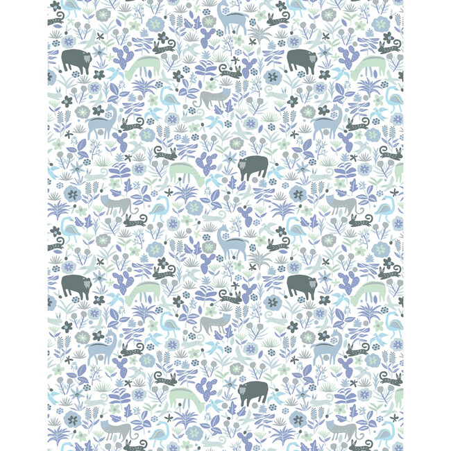 Tea Collection Menagerie Removable Wallpaper, Grey