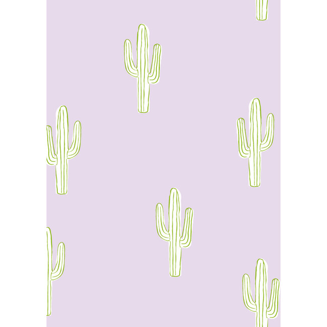 Tea Collection Cactus Removable Wallpaper, Lavender