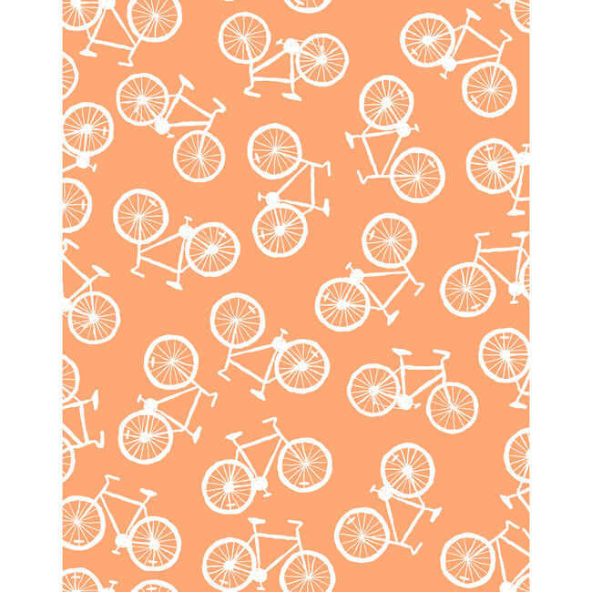 Tea Collection Bicycle Removable Wallpaper, Creamsicle