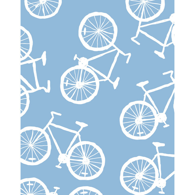 Tea Collection Bicycle Traditional Wallpaper, Cornflower - Wallpaper - 3