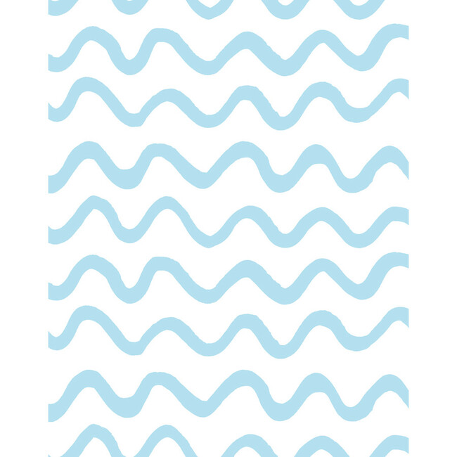 Tea Collection Aegean Waves Removable Wallpaper, Baby Blue