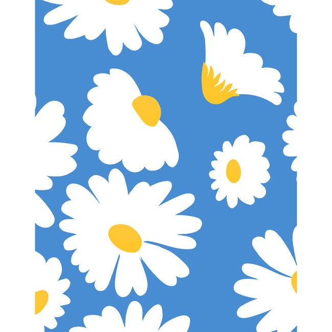 Pop Daisy Removable Wallpaper, Cerulean - Wallpaper - 3