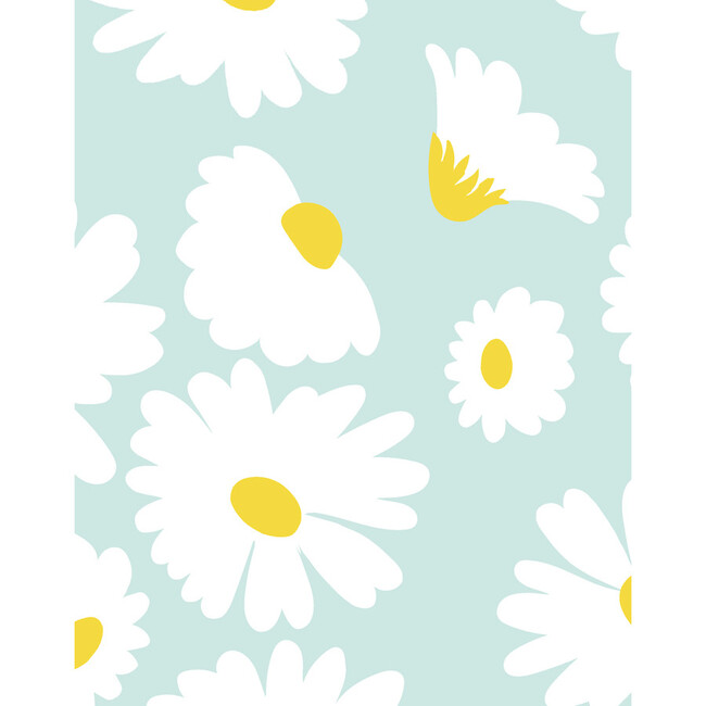 Pop Daisy Traditional Wallpaper, Seafoam - Wallpaper - 3