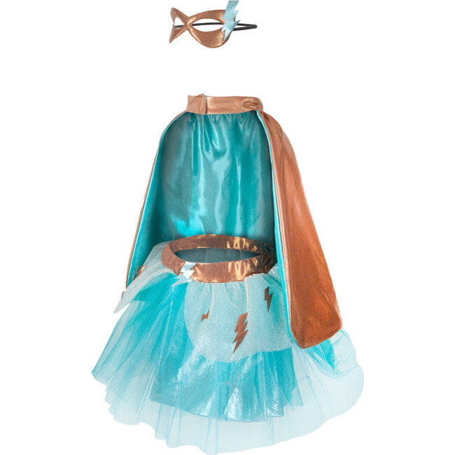 Super-Duper Tutu, Cape and Mask, Turquoise/Copper - Costumes - 1