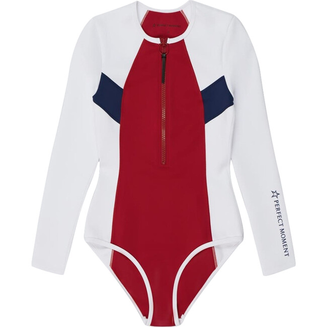 Women's Chevron Neo Wetsuit, White/Navy/Red