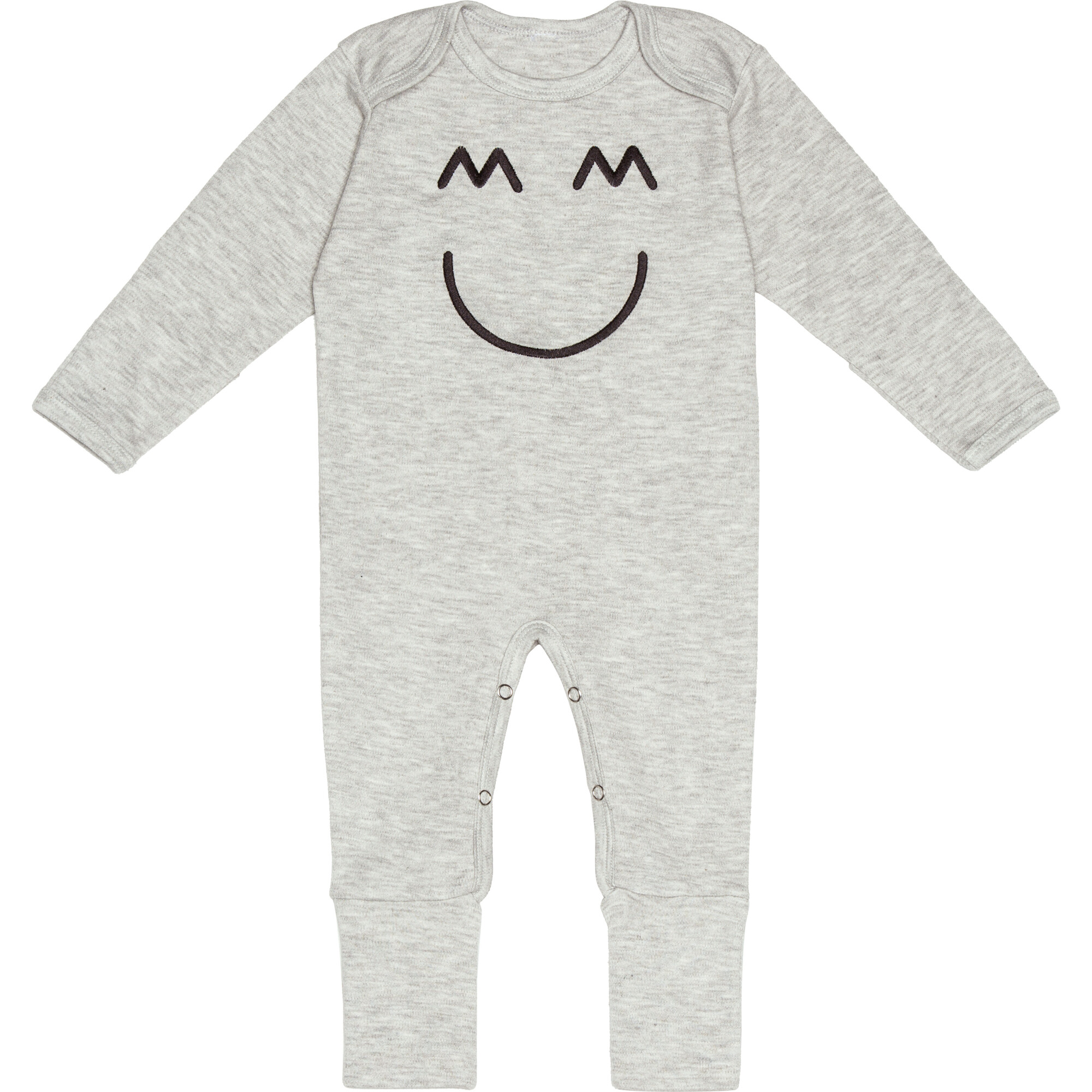 Embroidered Romper and Hat, Grey - Mixed Apparel Set - 1
