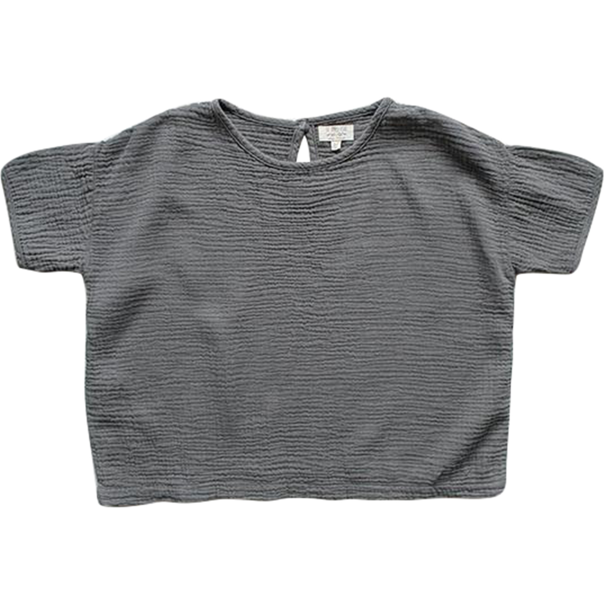 The Baby Muslin Top, Lead Gray - Shirts - 1