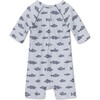 Goldie Short Sleeve One Piece Swimsuit, Baby Blue - One Pieces - 2