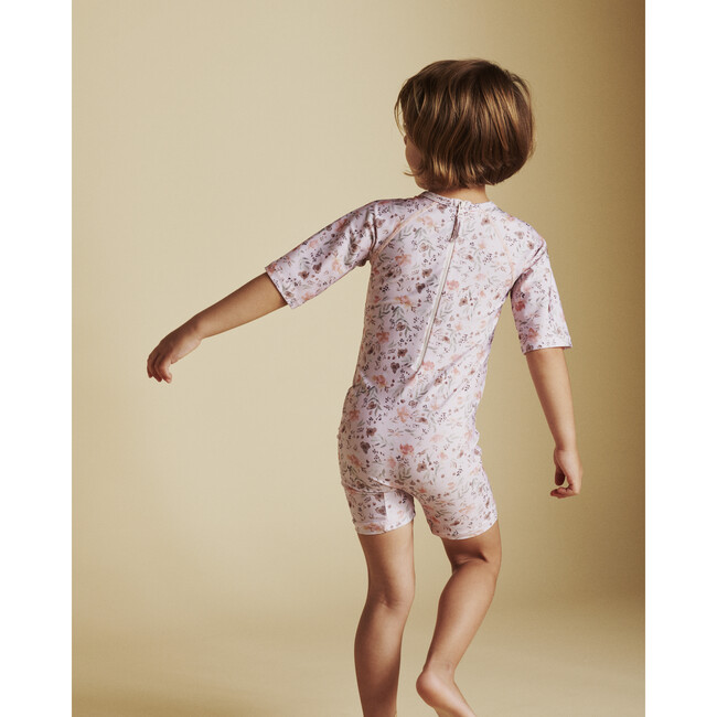 Goldie Short Sleeve One Piece Swimsuit, Mauve Morn Rose