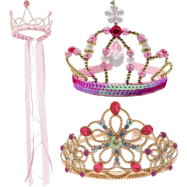 Deluxe Princess Tiara Pink/Multi Bundle - Costume Accessories - 1