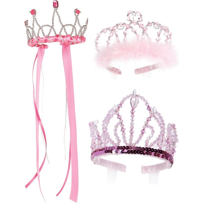 Deluxe Princess Tiara Dark Pink Bundle