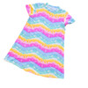 Tidal Wave Short Sleeve Lounge Dress, Rainbow - Dresses - 1 - thumbnail