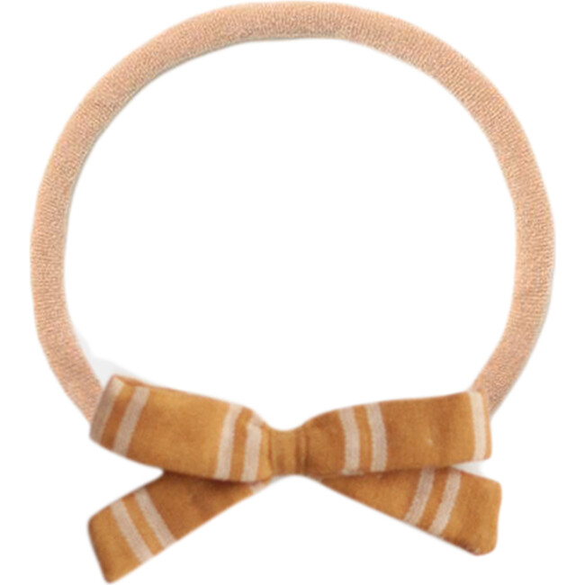 Small Bow , Mustard Stripe - Hair Accessories - 1