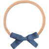 Small Bow Headband, Navy Chex - Hair Accessories - 1 - thumbnail