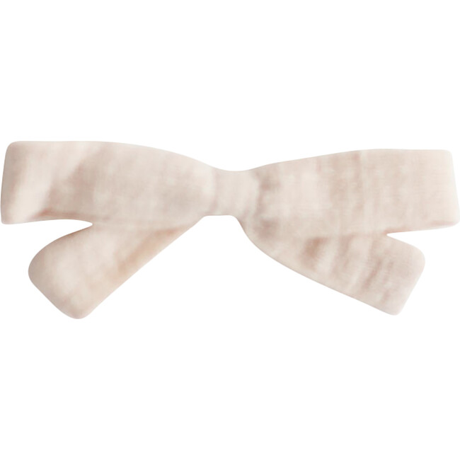 Small Bow Clip, Cream Linen - Hair Accessories - 1