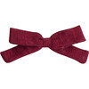 Small Bow Clip, Marsala Linen - Hair Accessories - 1 - thumbnail