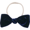 Navy Silk Velvet Bow Headband - Hair Accessories - 1 - thumbnail