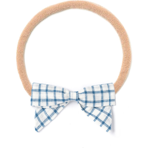Headband Bow, White Chex