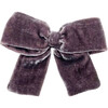 Gray Silk Velvet Bow Clip - Hair Accessories - 1 - thumbnail
