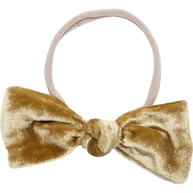 Gold Silk Velvet Bow Headband