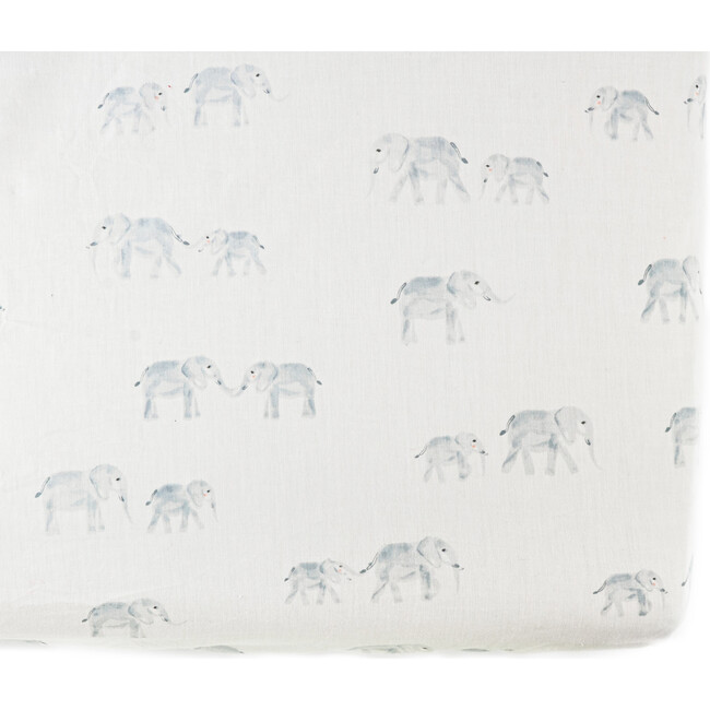 Follow Me Organic Cotton Crib Sheet, Elephant - Crib Sheets - 1