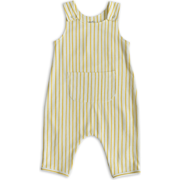 Mayoral Striped Overall Romper & Hat Set