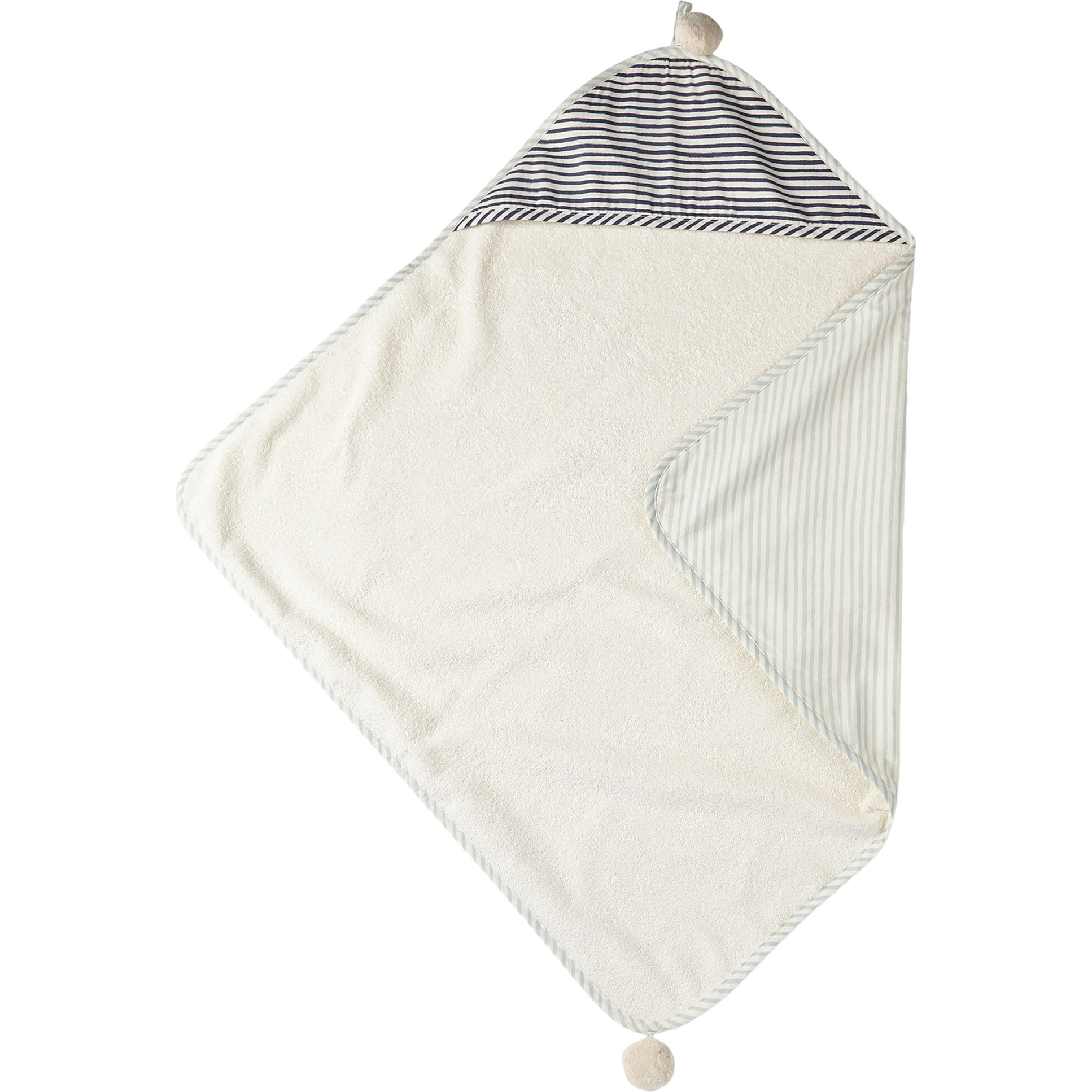 Stripes Away Hooded Towel, Sea/Ink - Towels - 1