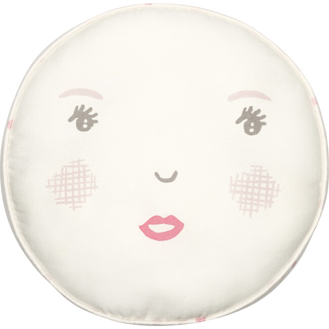 Decorative Face Pillow, Pink - Pillows - 1