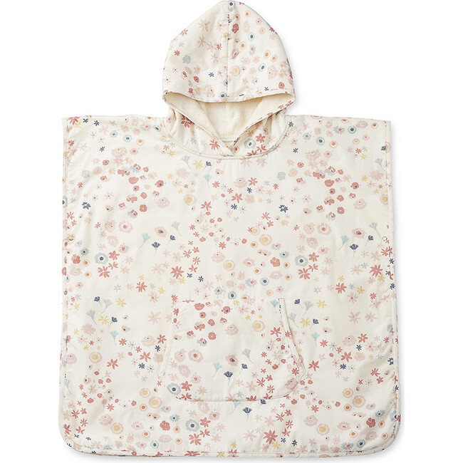 Meadow Hooded Towel Poncho, Pink - Towels - 1