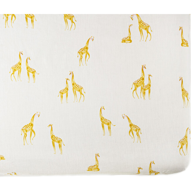 Follow Me Organic Cotton Crib Sheet, Giraffe
