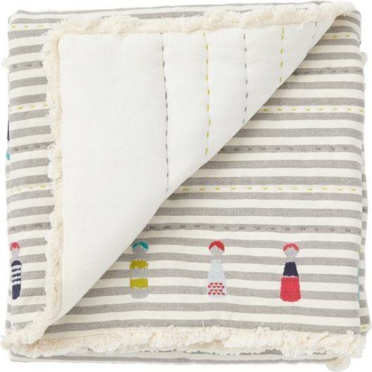 Little Peeps Quilted Blanket, Grey - Blankets - 2