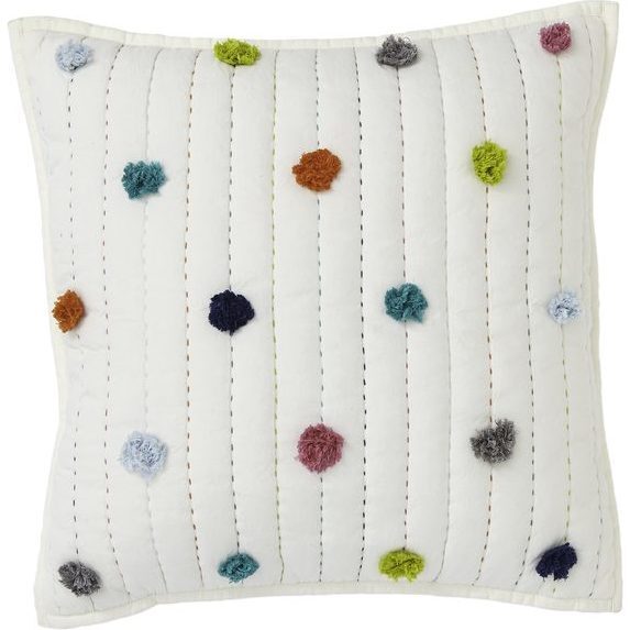 Pom Pom Decorative Sham, Multi - Decorative Pillows - 1
