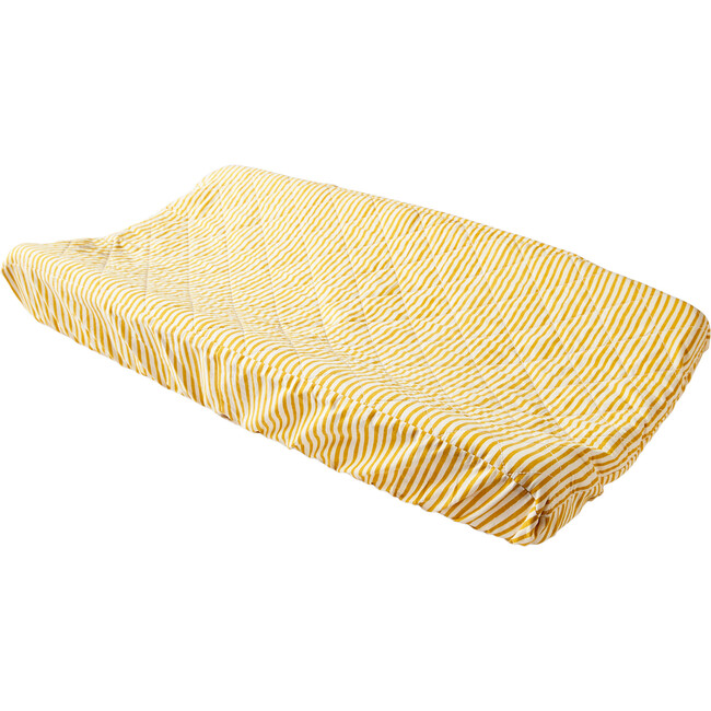 Stripes Away Changing Pad Cover, Soft Marigold