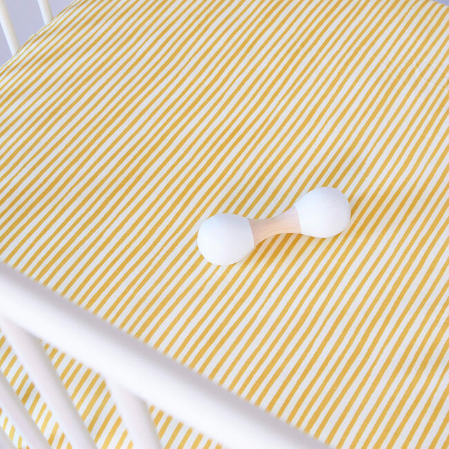 Stripes Away Organic Crib Sheet, Soft Marigold - Sheets - 2