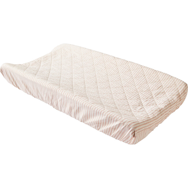 Stripes Away Changing Pad Cover, Petal