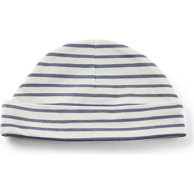Stripes Away Organic Cotton Beanie Hat, Ink - Hats - 1