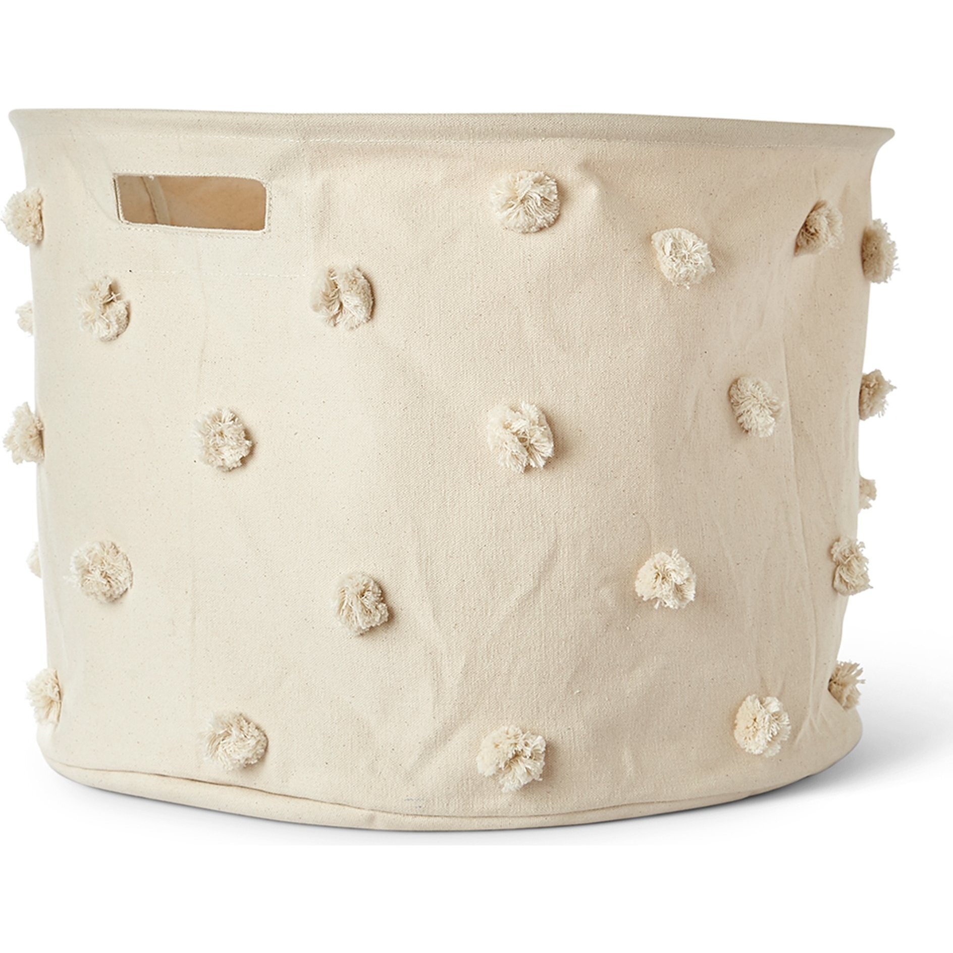 Large Pom Pom Drum, Natural - Storage - 1