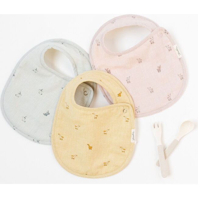 Hatchlings Bunny Single Bib, Blue - Bibs - 3