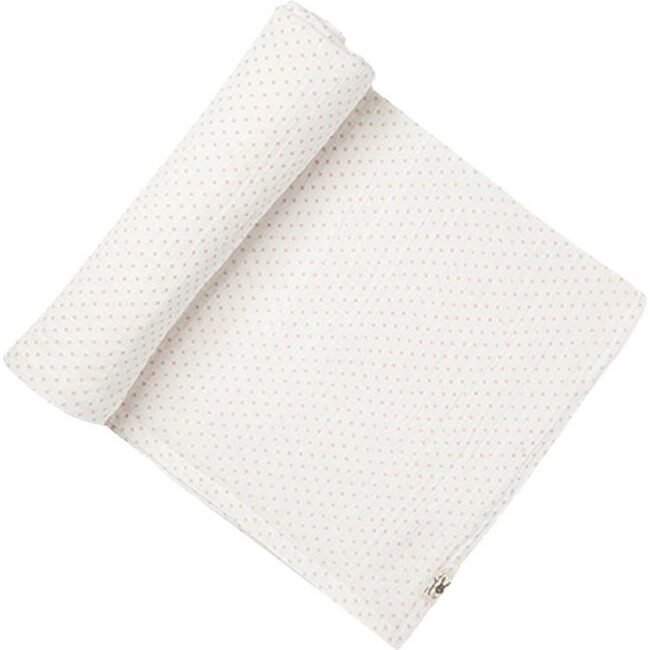 Pin Dot Organic Swaddle, Light Pink