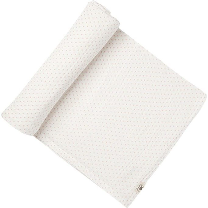 Pin Dot Organic Swaddle, Light Pink - Swaddles - 1