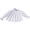 Frida Smock Blouse, White & White - Blouses - 4