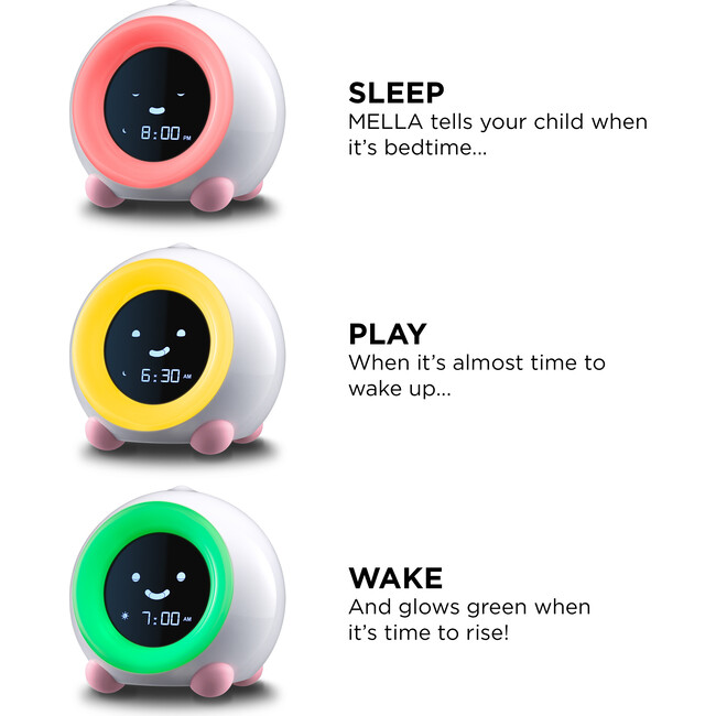 Mella Ready to Rise Children's Sleep Trainer Alarm Clock, Arctic Blue - Lighting - 3