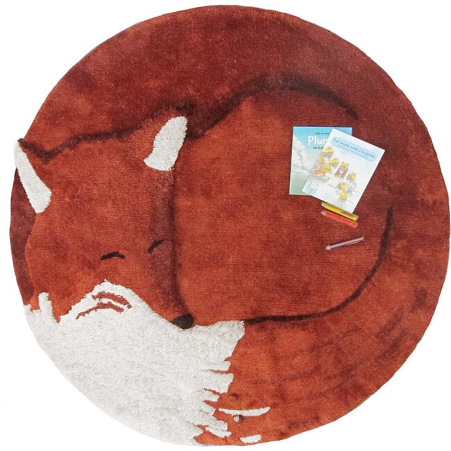 Tilky the Fox Tencel Rug, Rust/Red - Rugs - 3