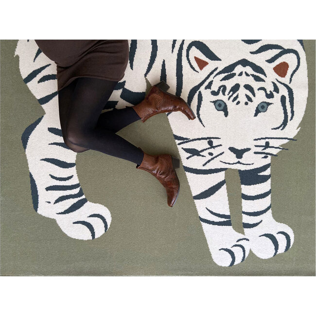 Tiger Wool Rug, Green - Rugs - 4