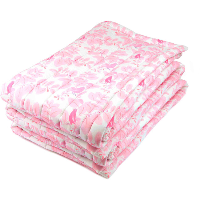 Songbirds Quilt, Pink - Little Cabari Blankets & Quilts | Maisonette