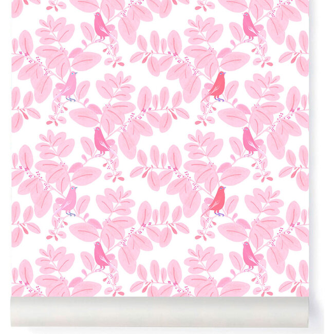 Songbirds Wallpaper, Pink