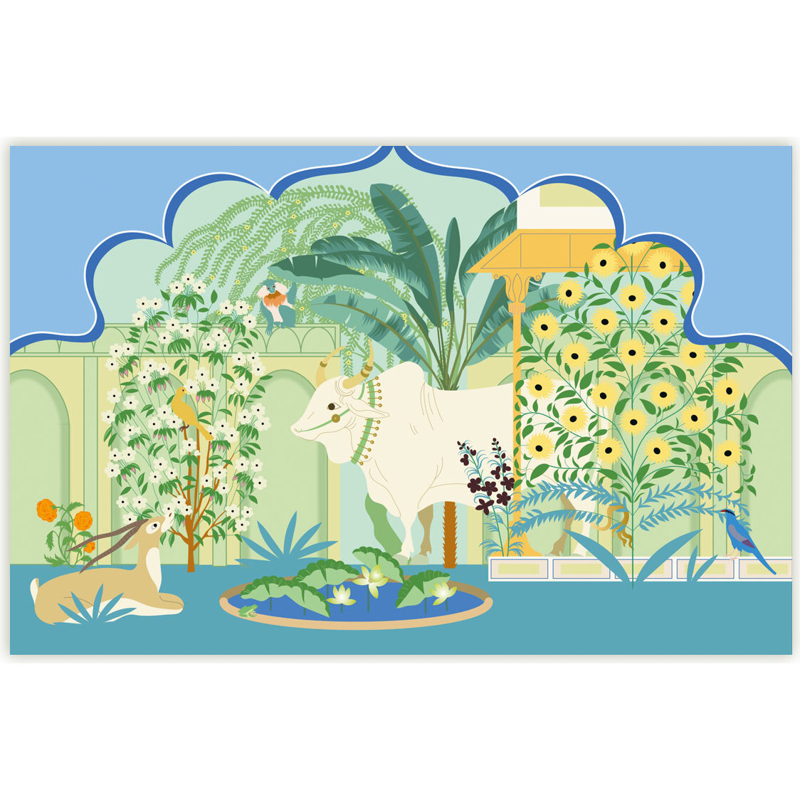 Privthvi Mata Mural, Blue - Wall Décor - 1
