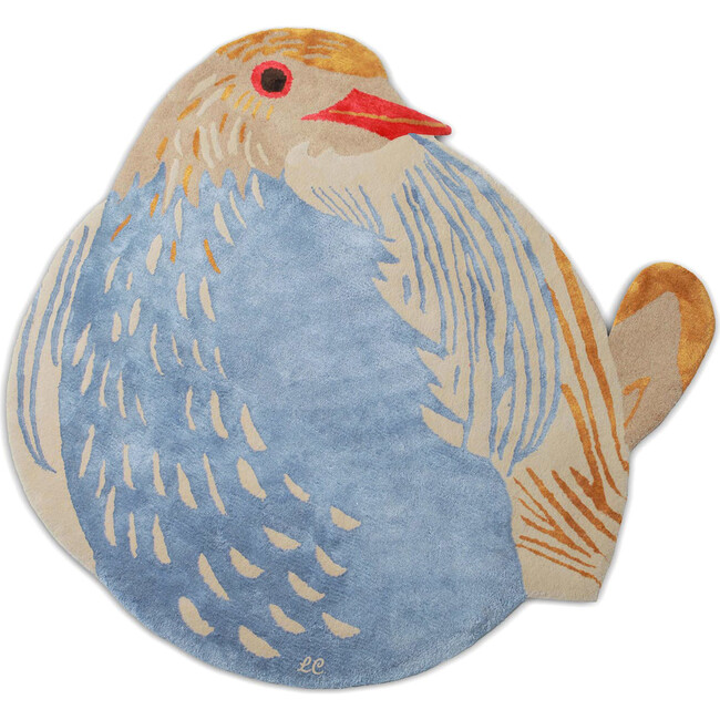 Petronia Bird Wool Rug, Blue Multi - Rugs - 1