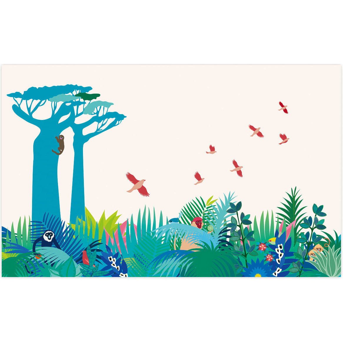 Manja Mural, Blue - Wall Décor - 1